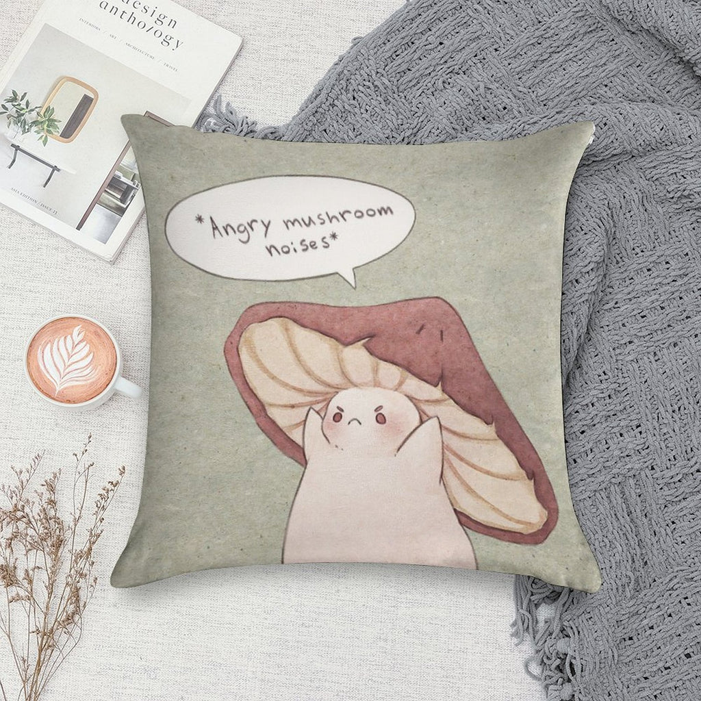 Grumpy Mushroom Soft Style Accent Throw Pillow