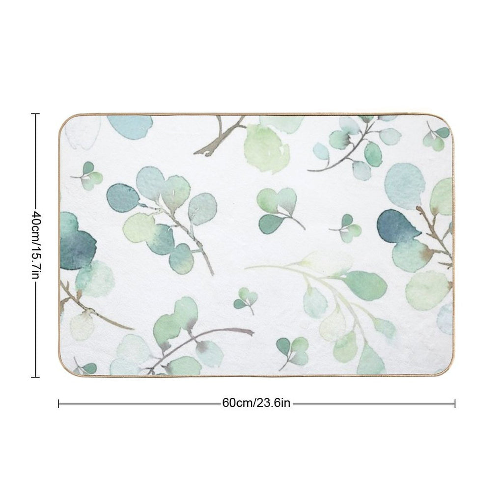 Botanical Leaves, Leaf Pattern  Slip-Resistant Bath Mat