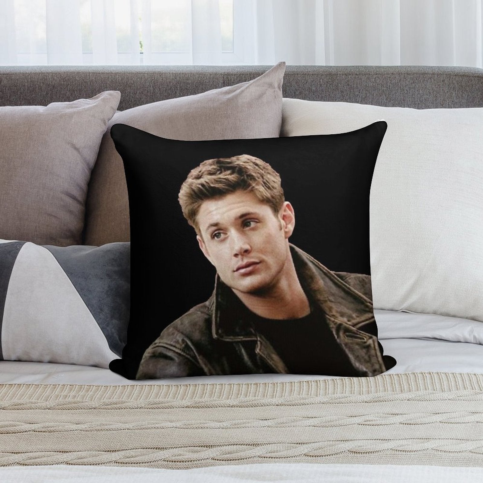 Dean Winchester Supernatural Soft Durable Construction Throw Pillow