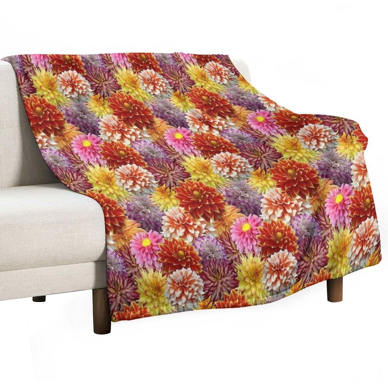 Dahlia Deluge Shrink-resistant Throw Blanket