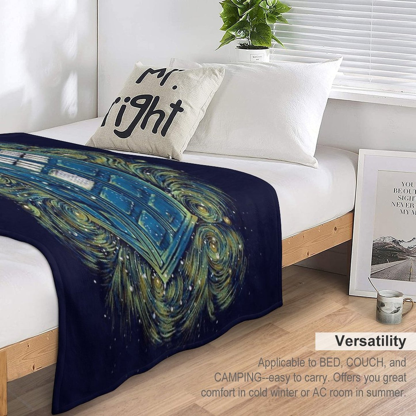 The Doctor in The Starry Night Easy Care Throw Blanket
