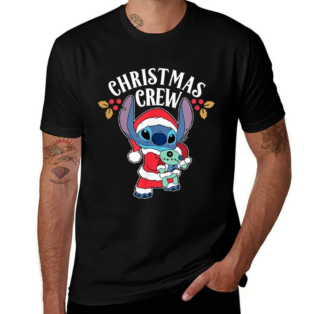Lilo  Stitch - Holiday Stitch And Scrump Christmas Crew  Wrinkle-resistant T-Shirt