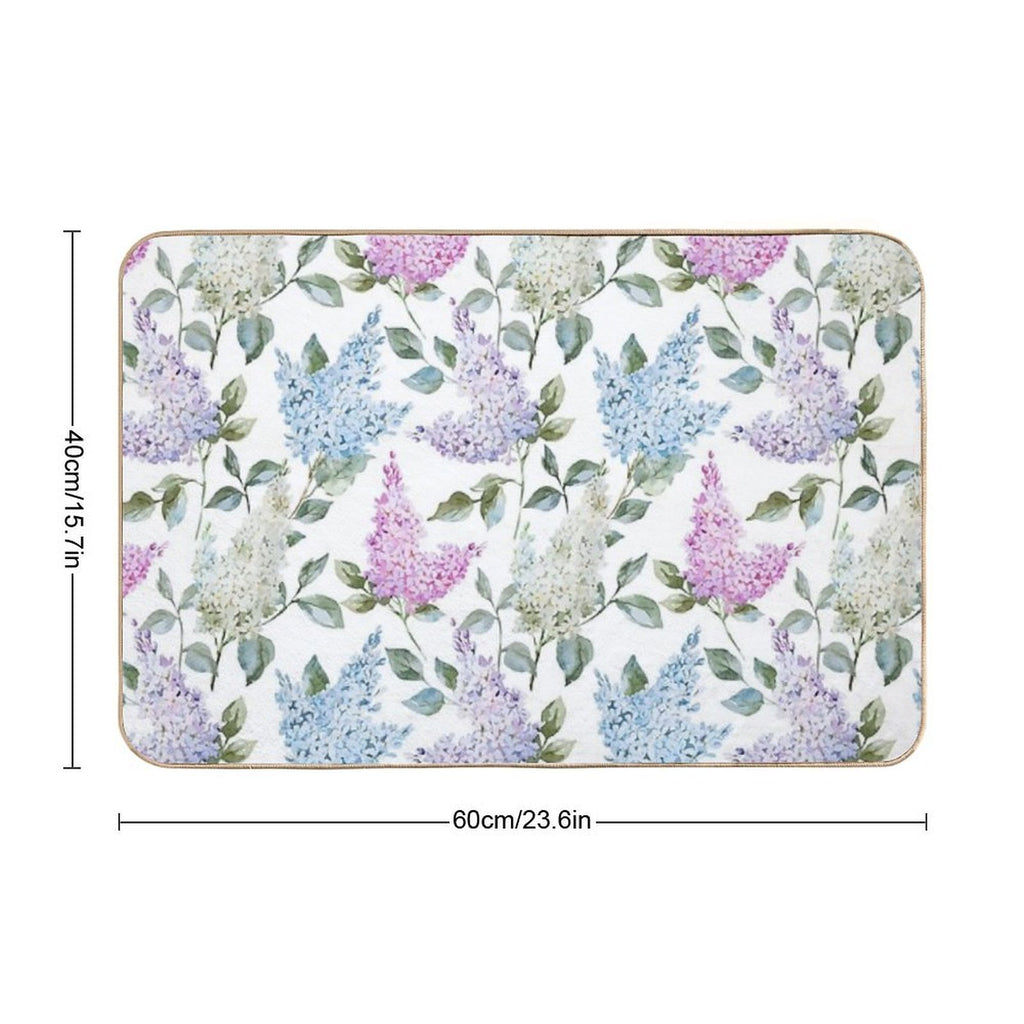 Lilac Flower Retro Vintage Pattern Durable Bath Mat