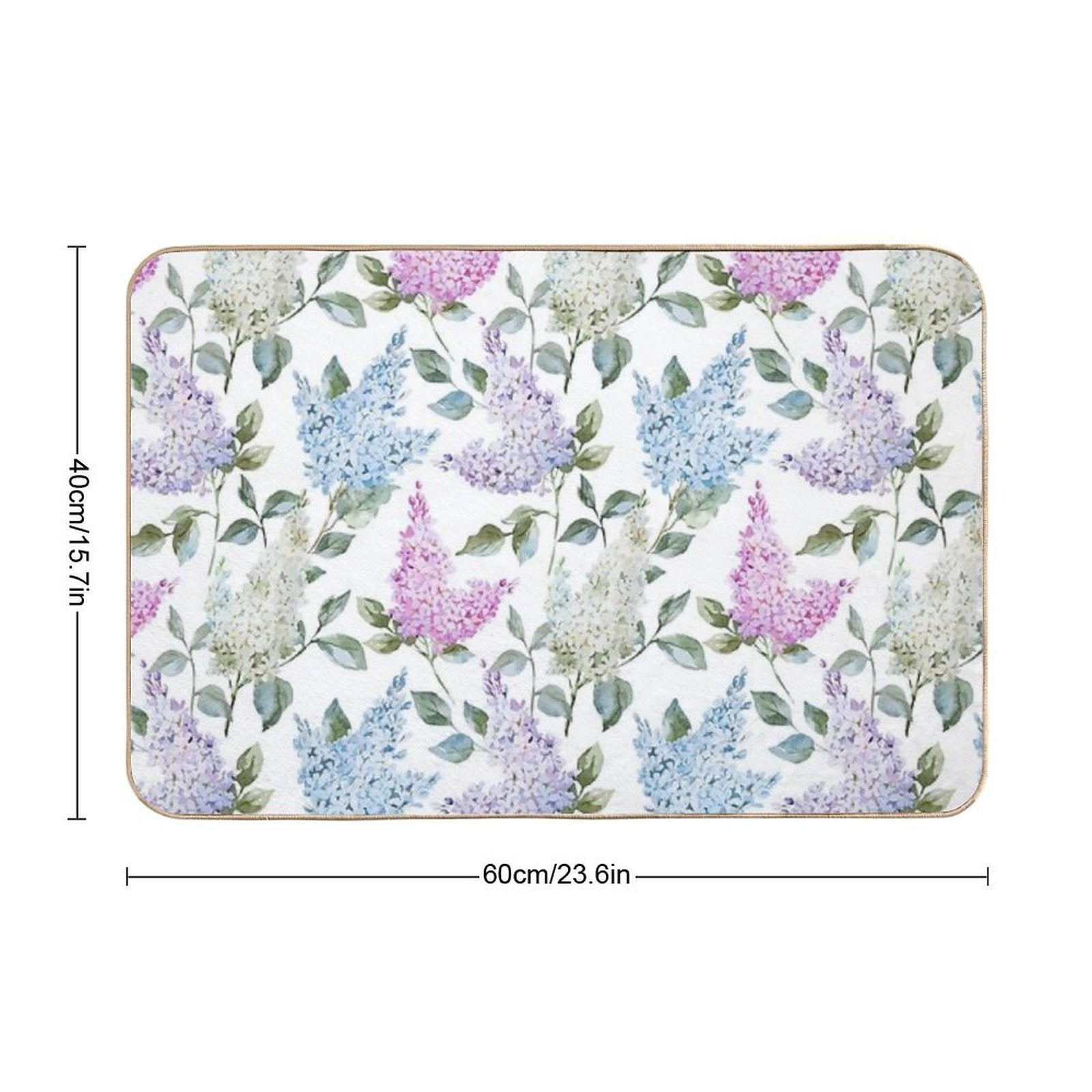 Lilac Flower Retro Vintage Pattern Durable Bath Mat