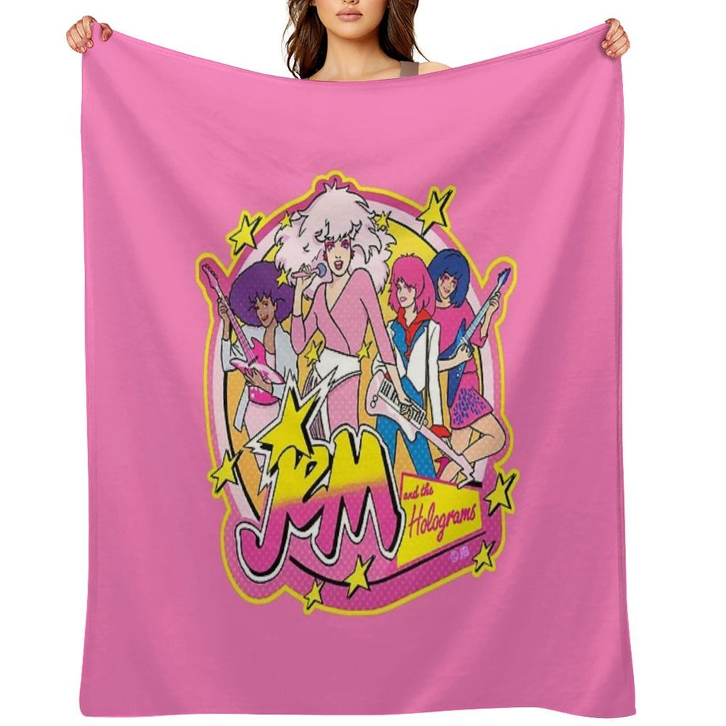 80S Jem And The Holograms HIGH QUALITY Machine-washable Throw Blanket