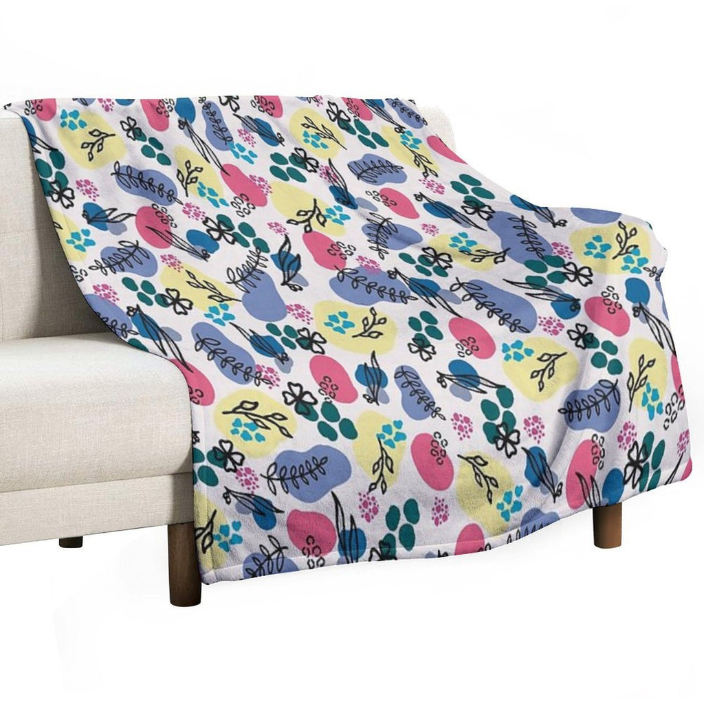 Botanical Shrink-resistant Throw Blanket