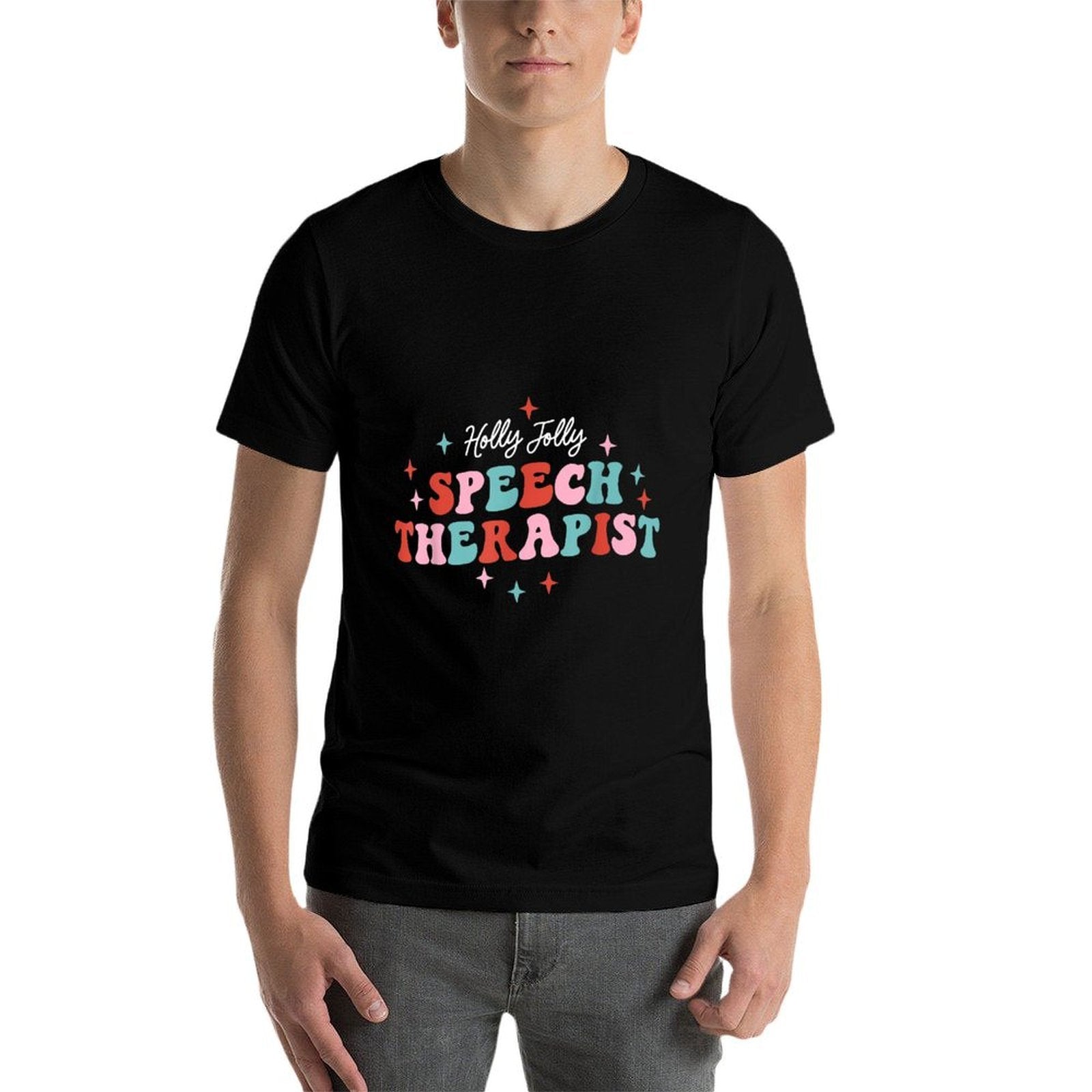 Holly Jolly Speech Therapist Christmas SLP Xmas Therapy  Breathable T-Shirt