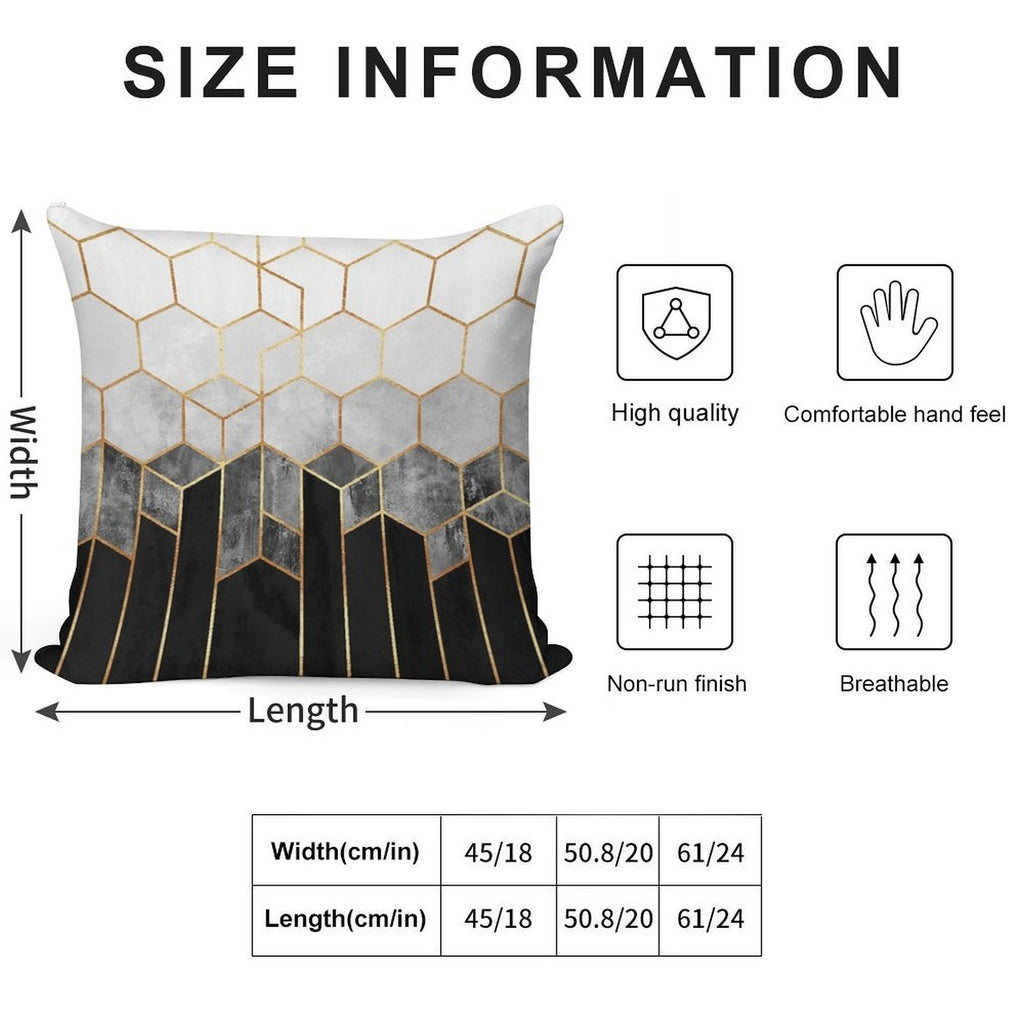 Charcoal Hexagons Soft Warmth Comfort Throw Pillow