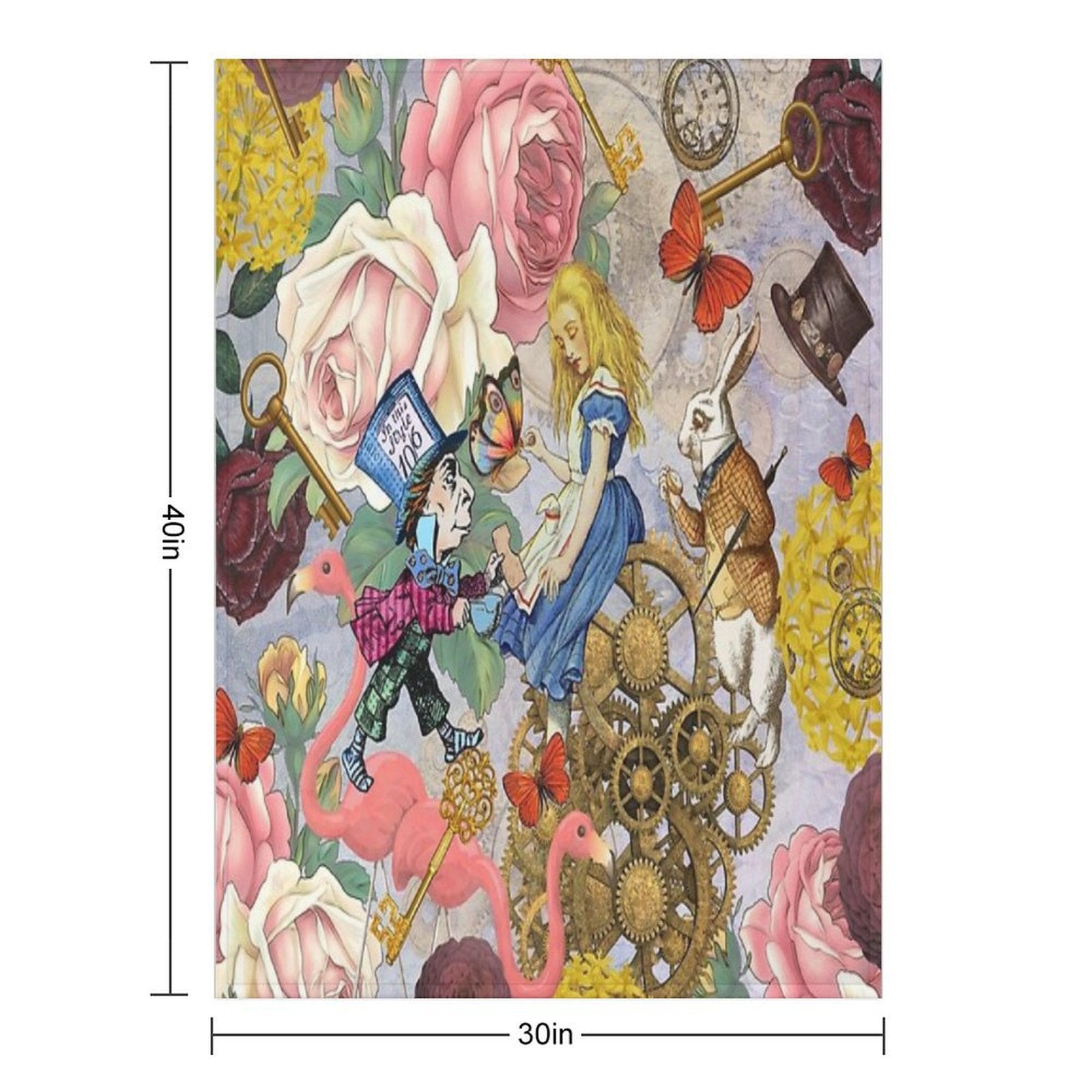 Alice In Wonderland Collage Wrinkle-free Throw Blanket