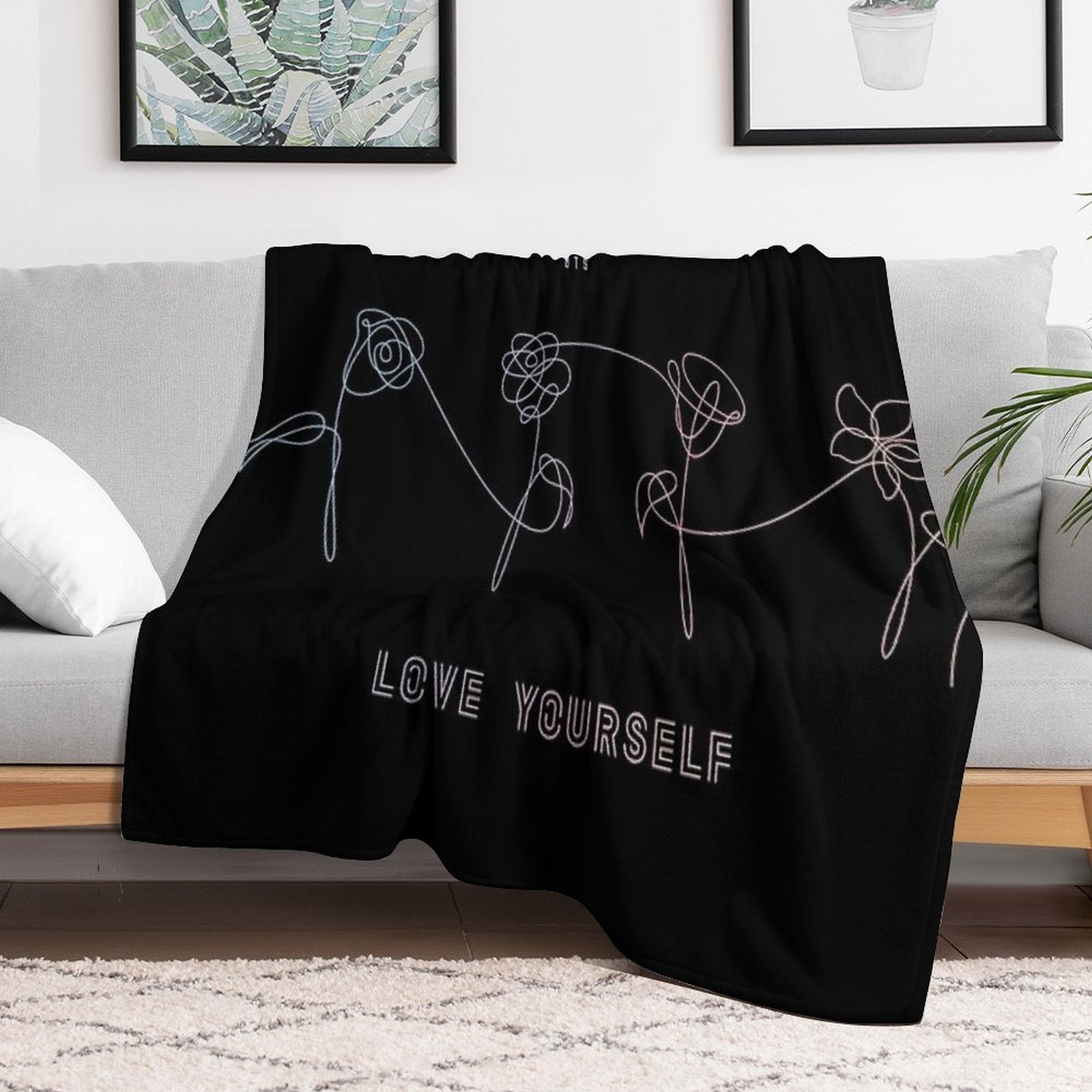 BTS LOVE YOURSELF FLOWER #1 Quick-dry Throw Blanket