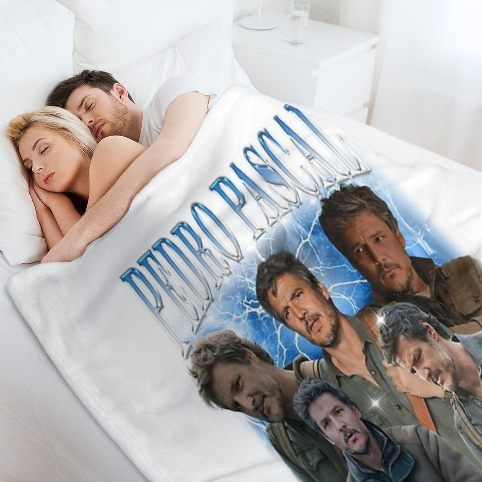 Pedro Pascal Joel Miller The Last Of Us 2 Gamer Movies Daddy Meme Fan Art Gift Lightweight Throw Blanket