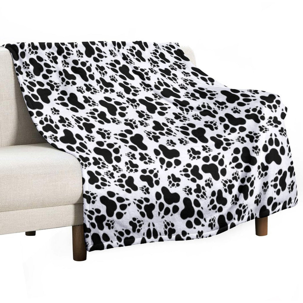 Dog Feets BLACK Easy Care Throw Blanket