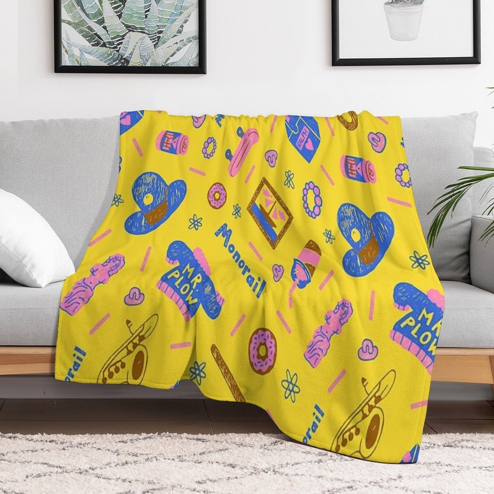 Comprehensive Simpsons Pattern Premium Throw Blanket