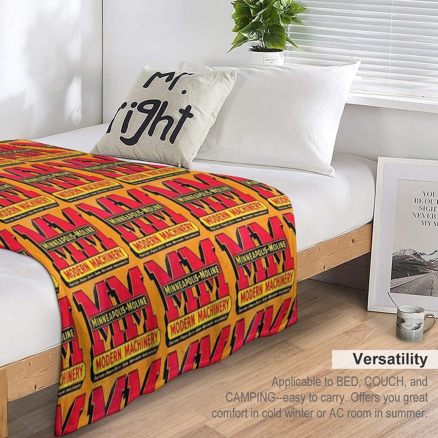 Minneapolis Moline Modern Machinery Versatility Throw Blanket