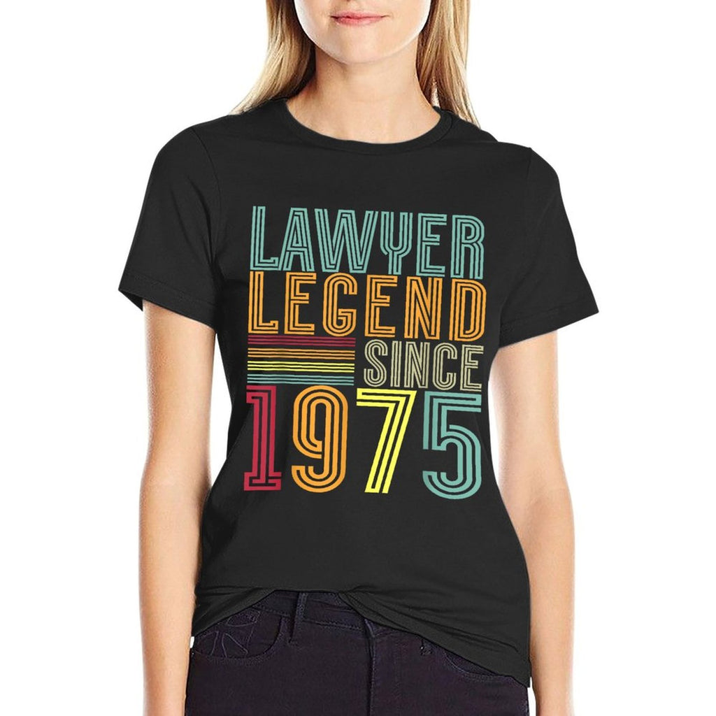 Lawyer Legend 1975 50 Years Court 50th Birthday Lawyer  High-quality Stitching T-Shirt
