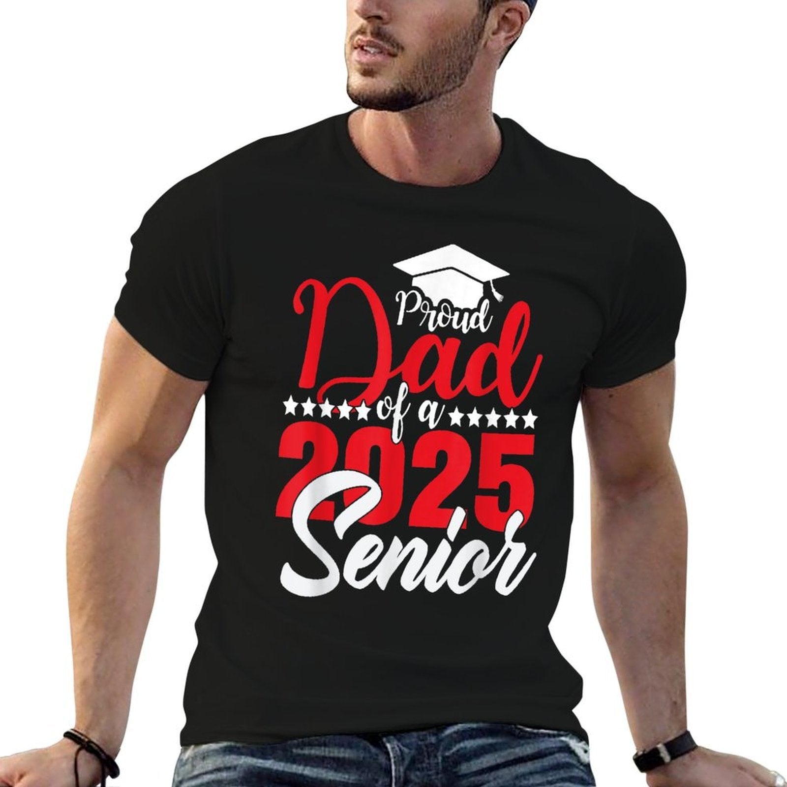 Proud Dad Of A 2025 Senior Dad Class Of 2025 Graduation  Graphic-printed T-Shirt