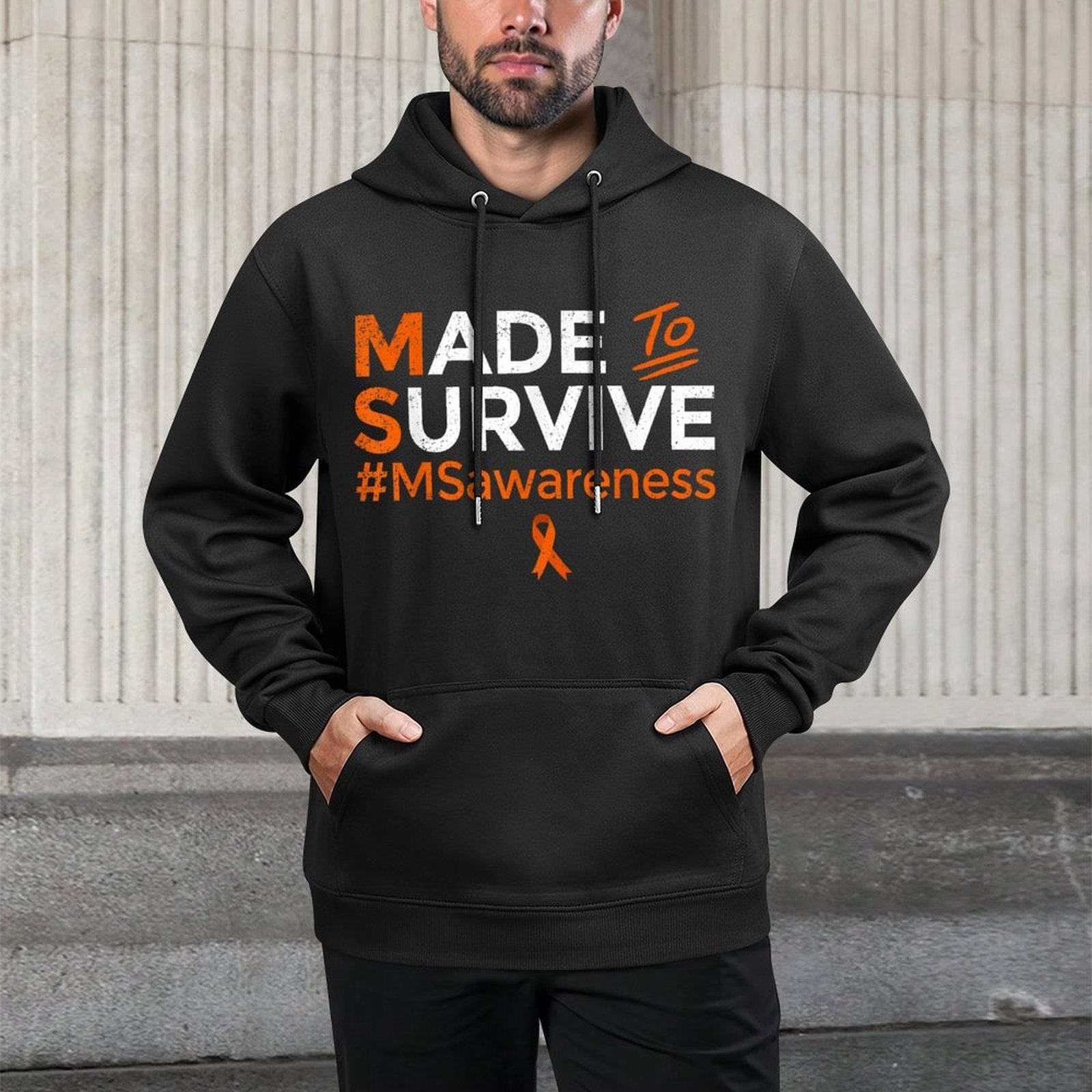 Made to Survive Multiple Sclerosis MS Awareness Month Ribbon All-Day Comfort Hoodie