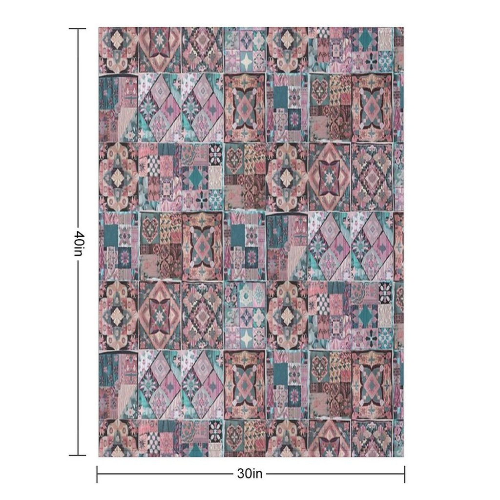 Whimsigoth Quilt Pattern 2025 Vintage (Trans Flag Version)  Stickers Decals DIY CRAFTS Machine-washable Throw Blanket