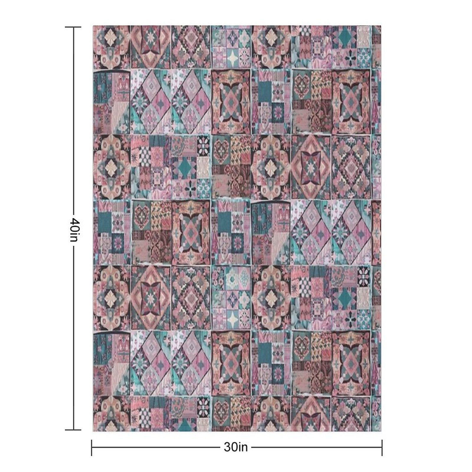 Whimsigoth Quilt Pattern 2025 Vintage (Trans Flag Version)  Stickers Decals DIY CRAFTS Machine-washable Throw Blanket