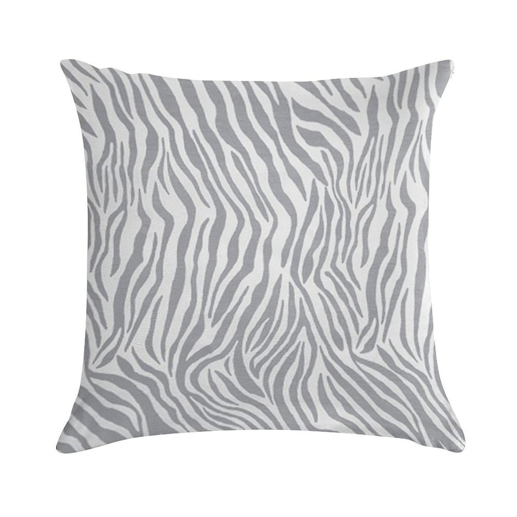 Stylish Grey Zebra Print Soft Bedroom Essential Throw Pillow