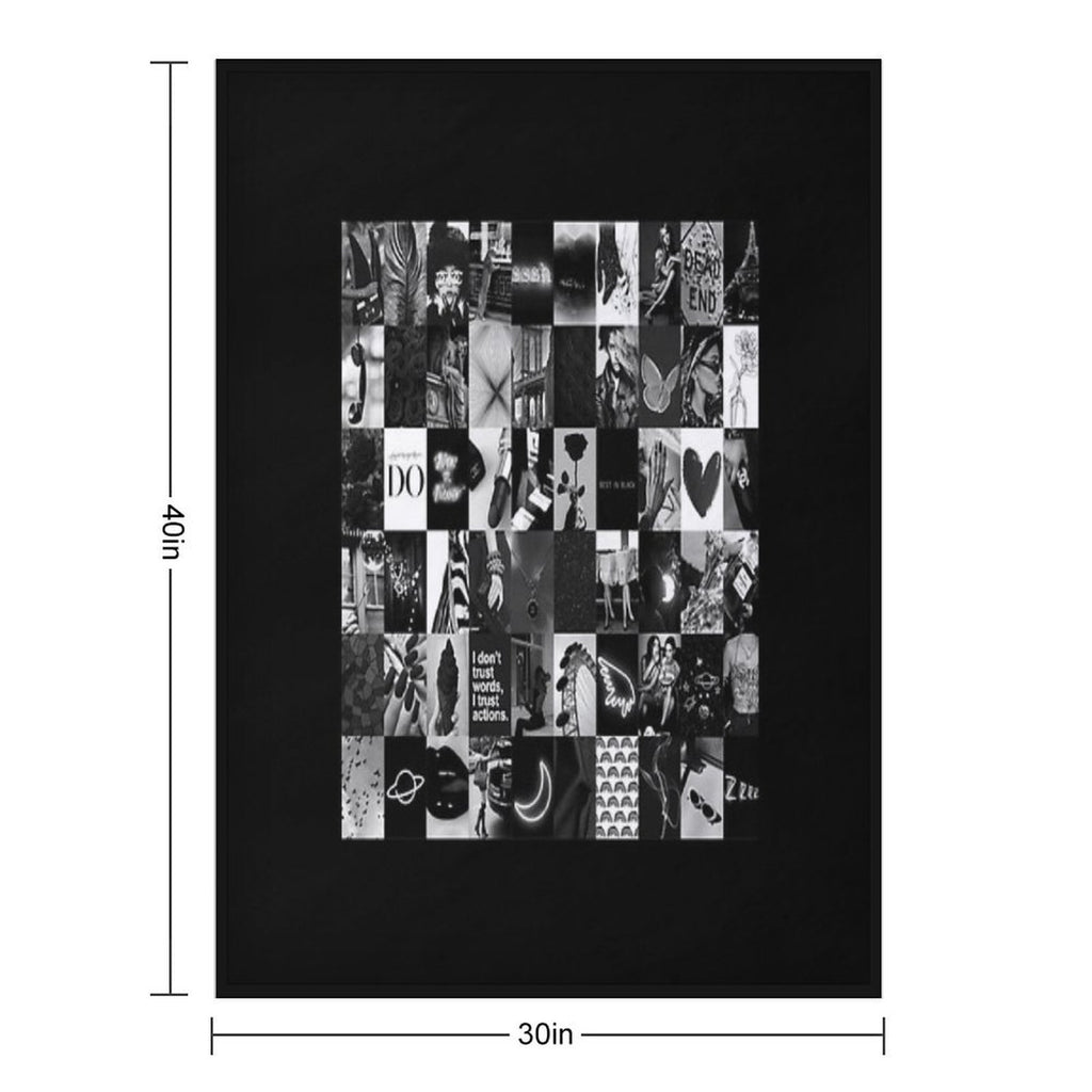 Black Aesthetic Collage Classic . Compact Throw Blanket
