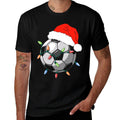 Santa Soccer Ball Men Youth Boys Christmas Pajamas  Classic T-Shirt