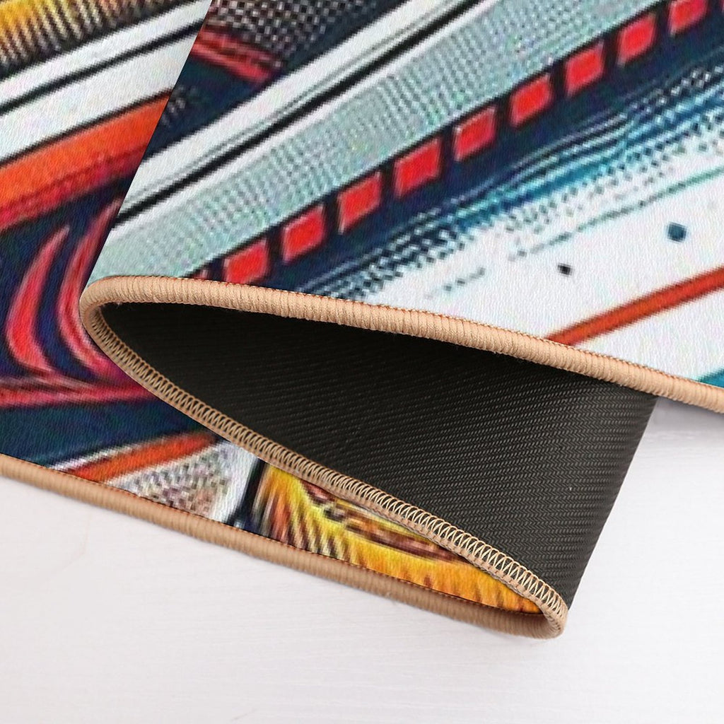 Stylized Illustration of Nike High-top Sneakers with A Vibrant Color Scheme  Stain-Proof Bath Mat