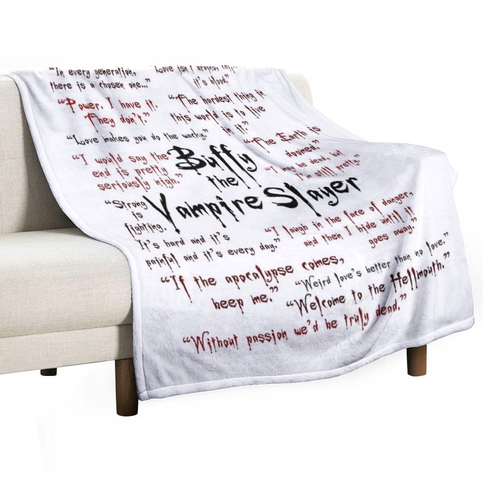 Buffy The Vampire Slayer Quotes Eco-conscious Throw Blanket