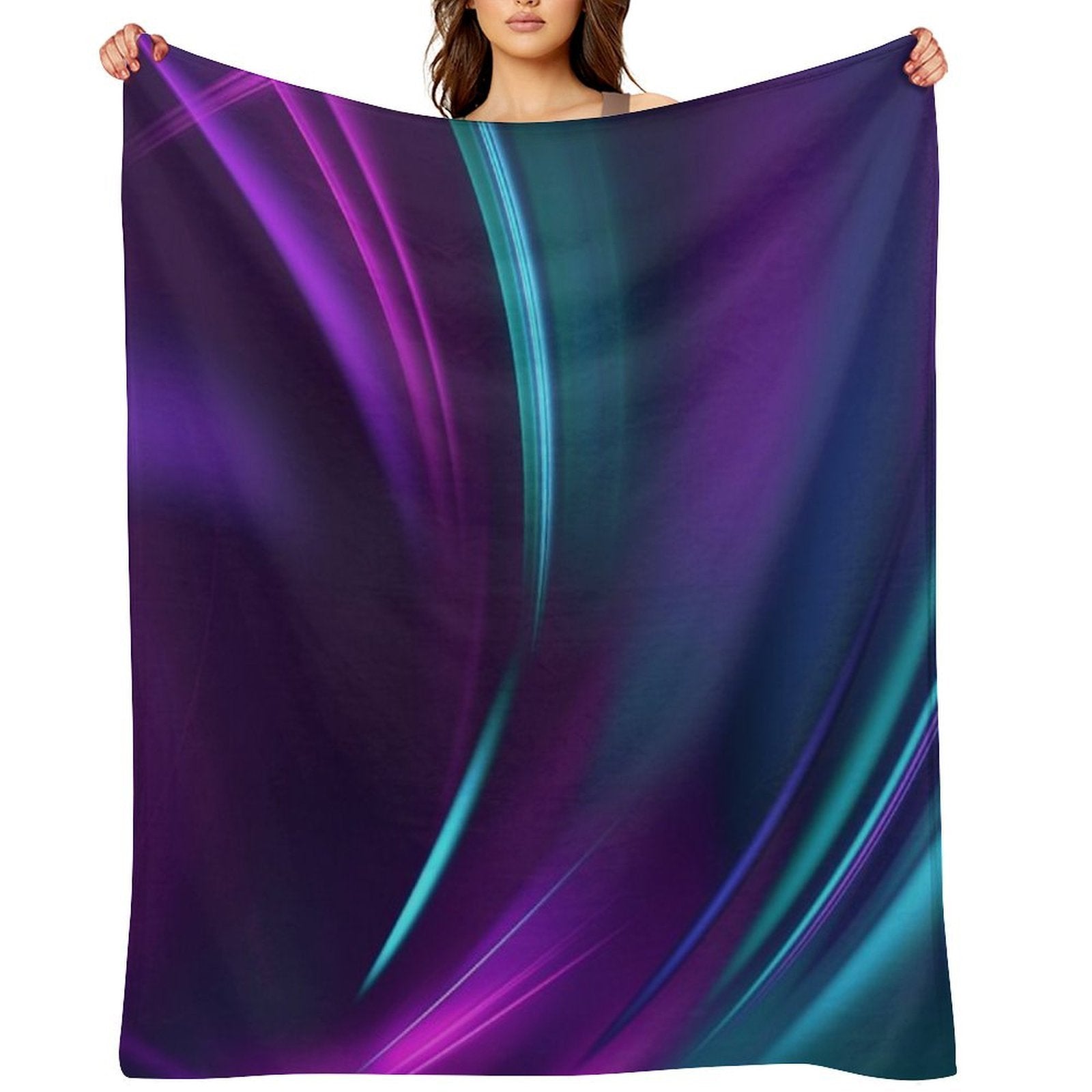 Purple Teal Swirl Sustainable Throw Blanket