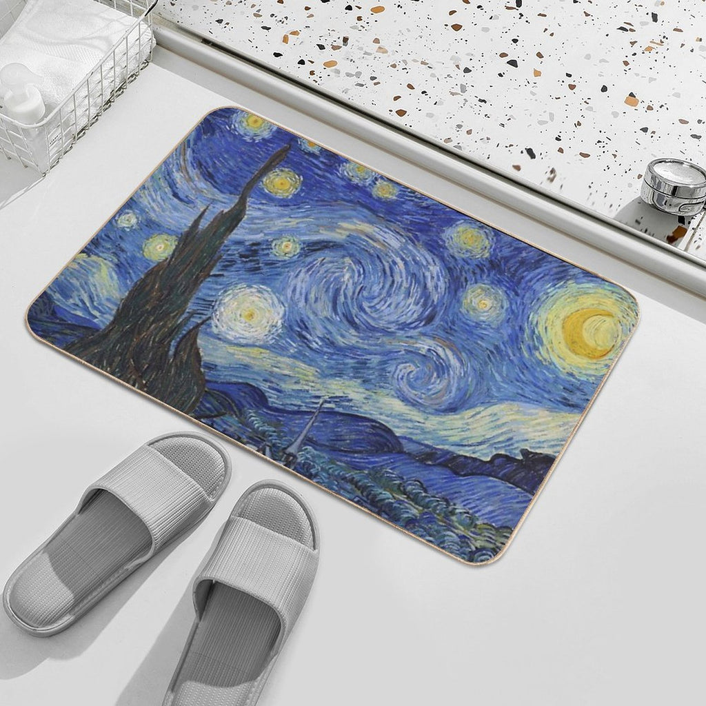 The Starry Night by Vincent Van Gogh  Eco-Friendly Bath Mat