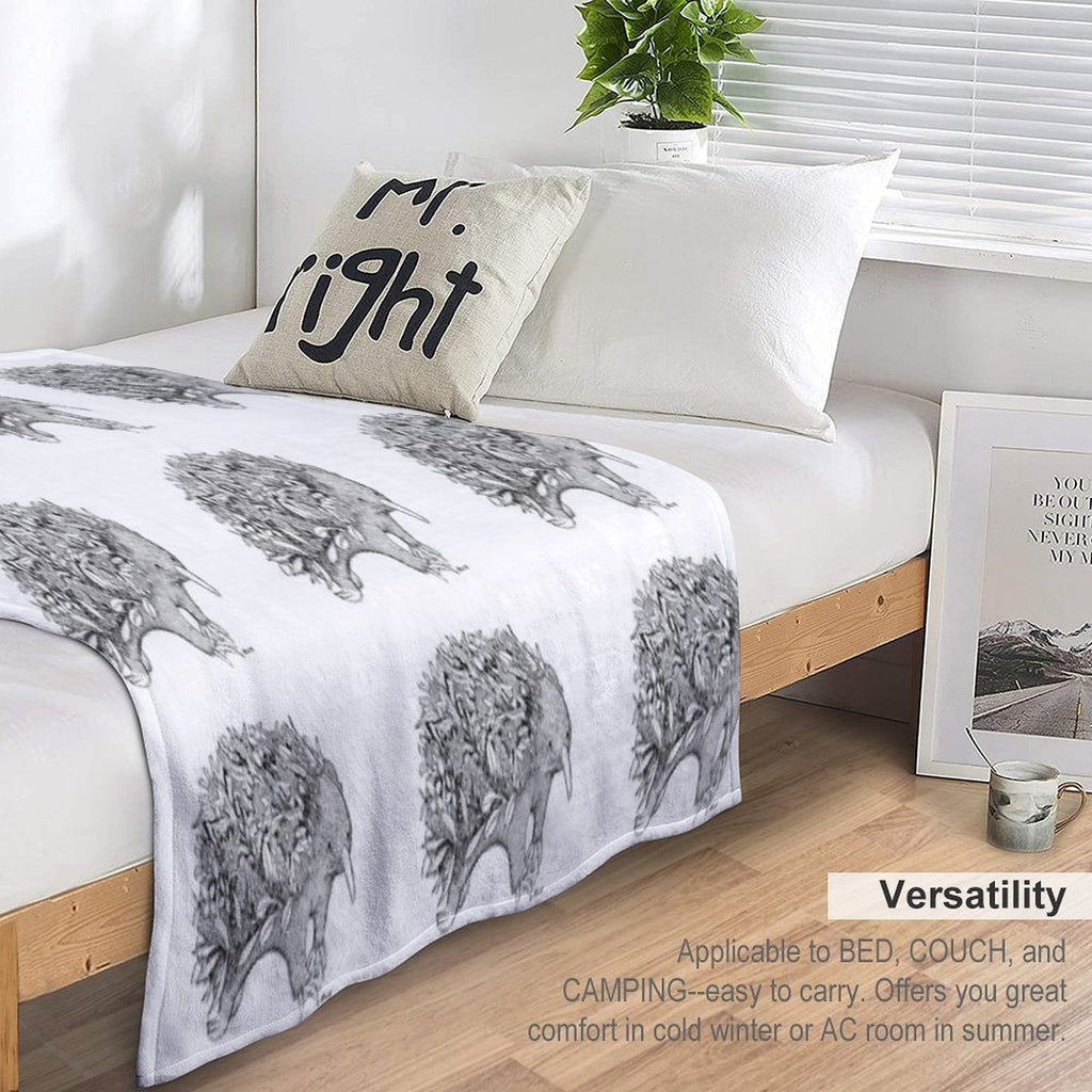 Botanical Echidna Velvety-soft Throw Blanket