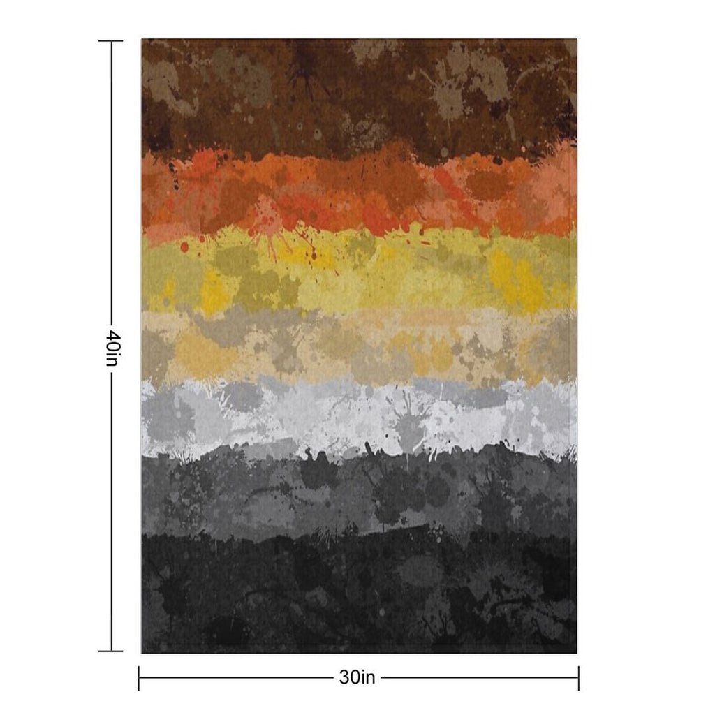 Bear Paint Splatter Flag Wrinkle-free Throw Blanket