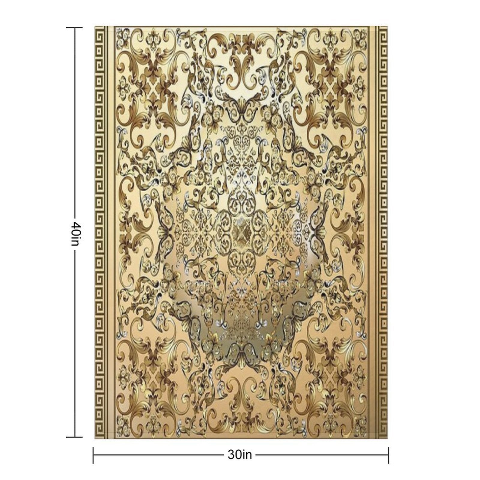 Baroque Orange Brown Greek Key Meander Durable Throw Blanket