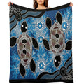 Authentic Aboriginal Art  - Sea Turtles Anti-pilling Throw Blanket