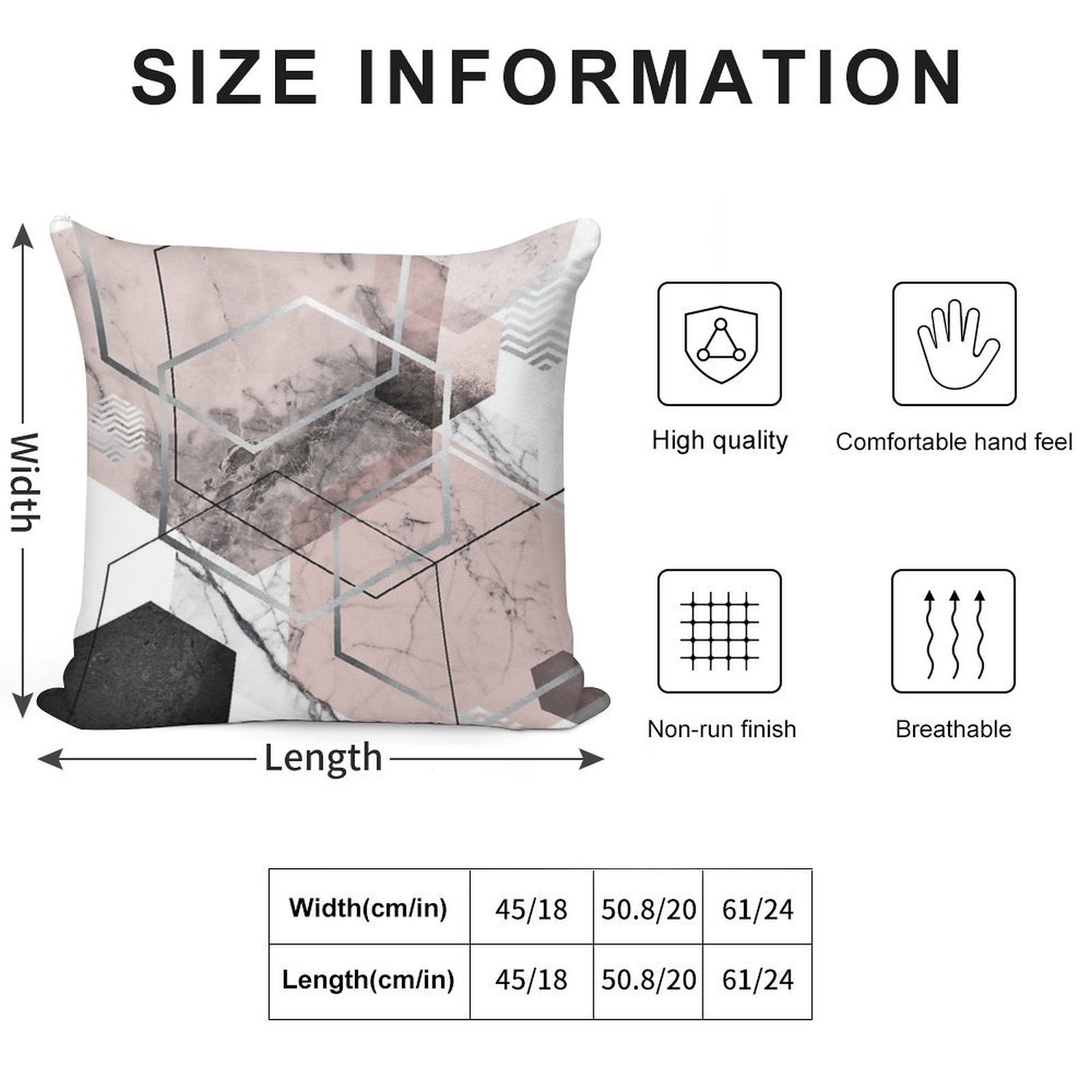 Blush And Grey Geometric Soft Durable Construction Throw Pillow
