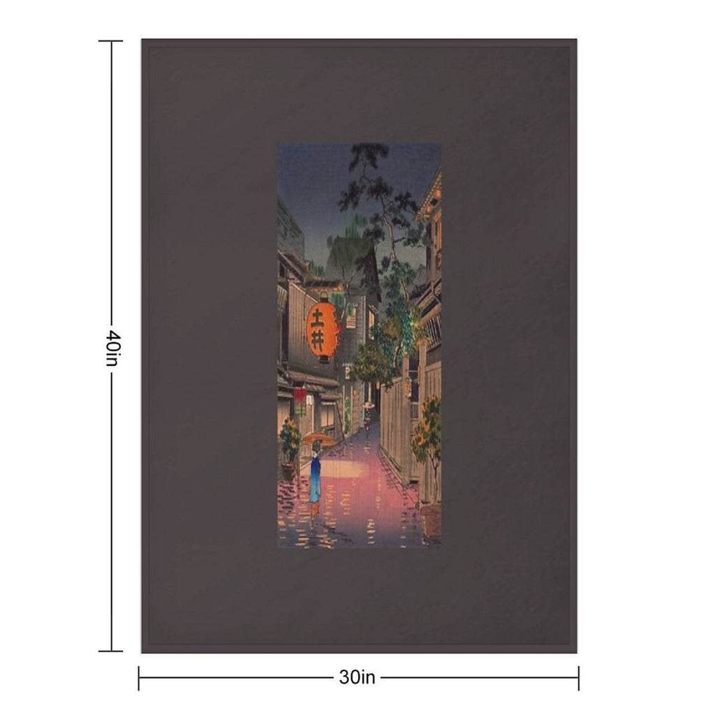Night Street Rain Durable Throw Blanket