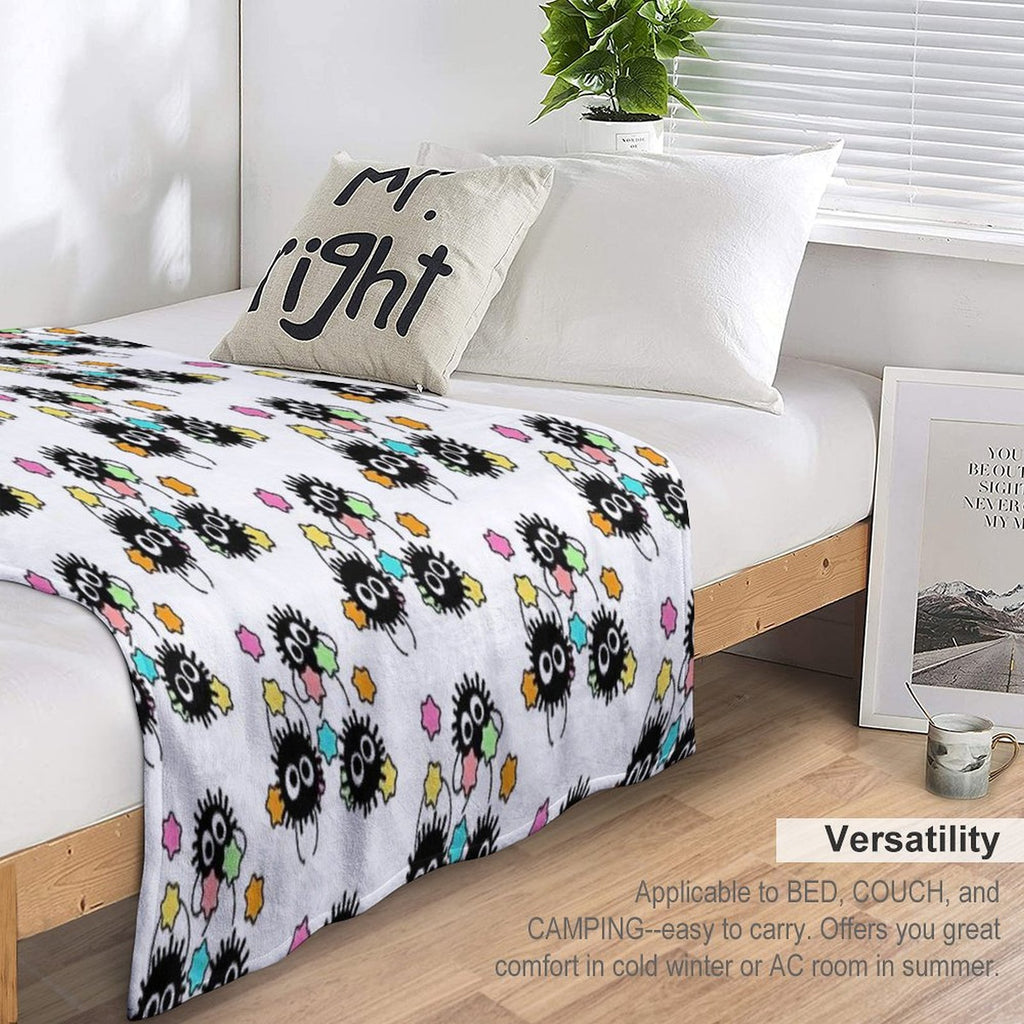 Happy Soot Sprites Shrink-resistant Throw Blanket