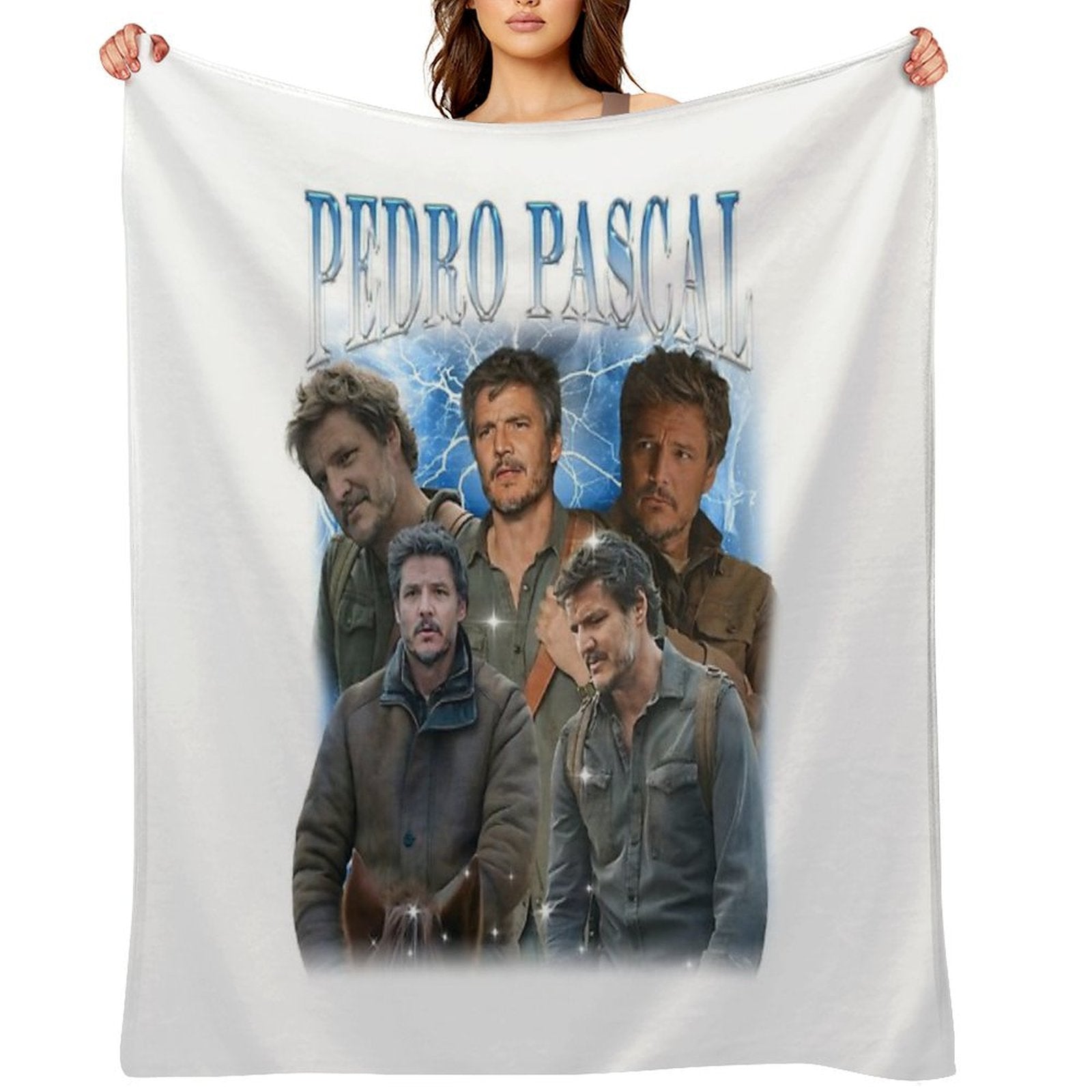 Pedro Pascal Joel Miller The Last Of Us 2 Gamer Movies Daddy Meme Fan Art Gift Lightweight Throw Blanket