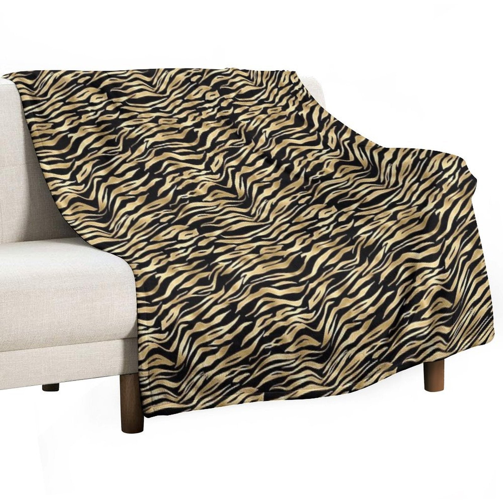 Black And Gold Animal Abstract #1 Premium Throw Blanket