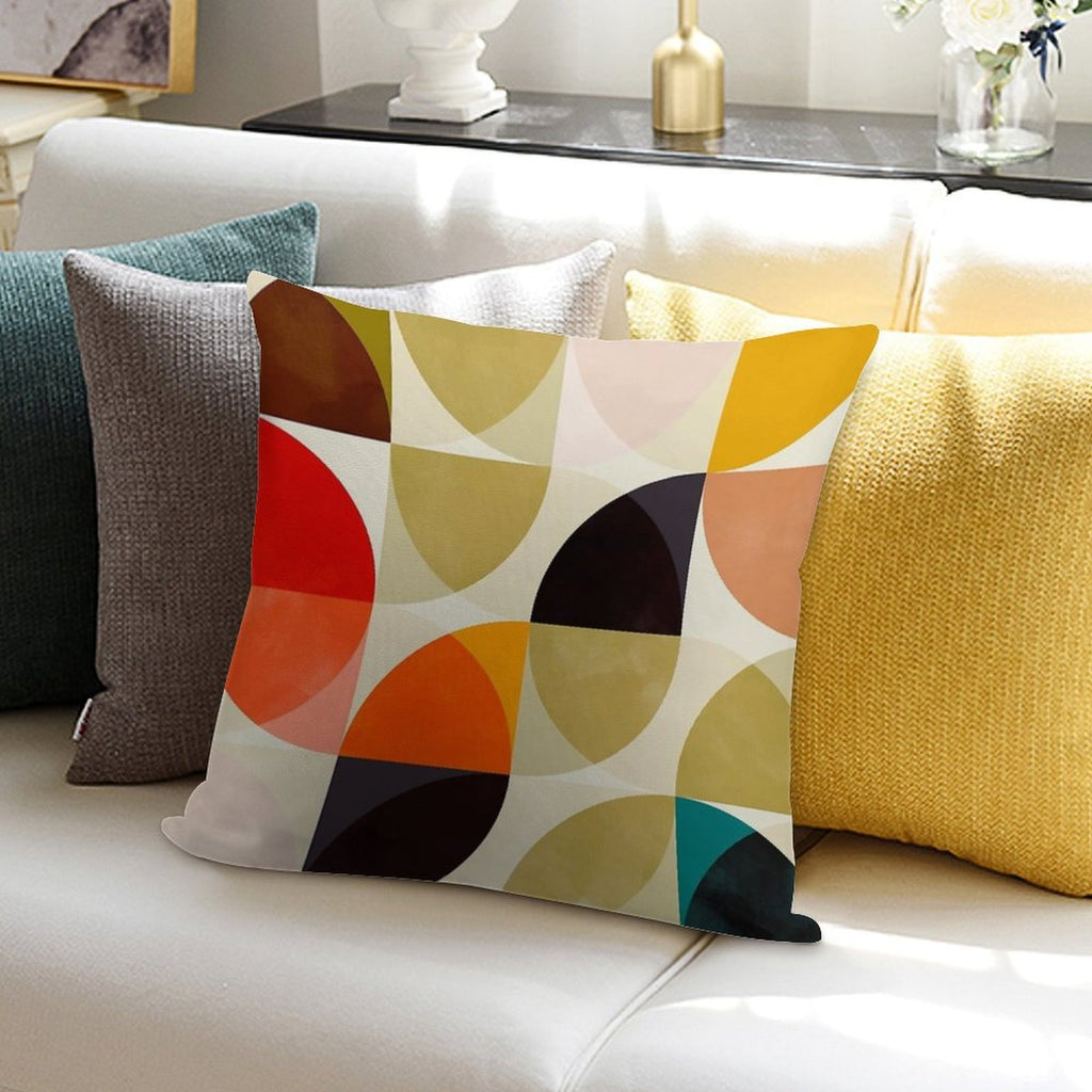 Mid Century 4 Soft Short Plush Fabric Throw Pillow