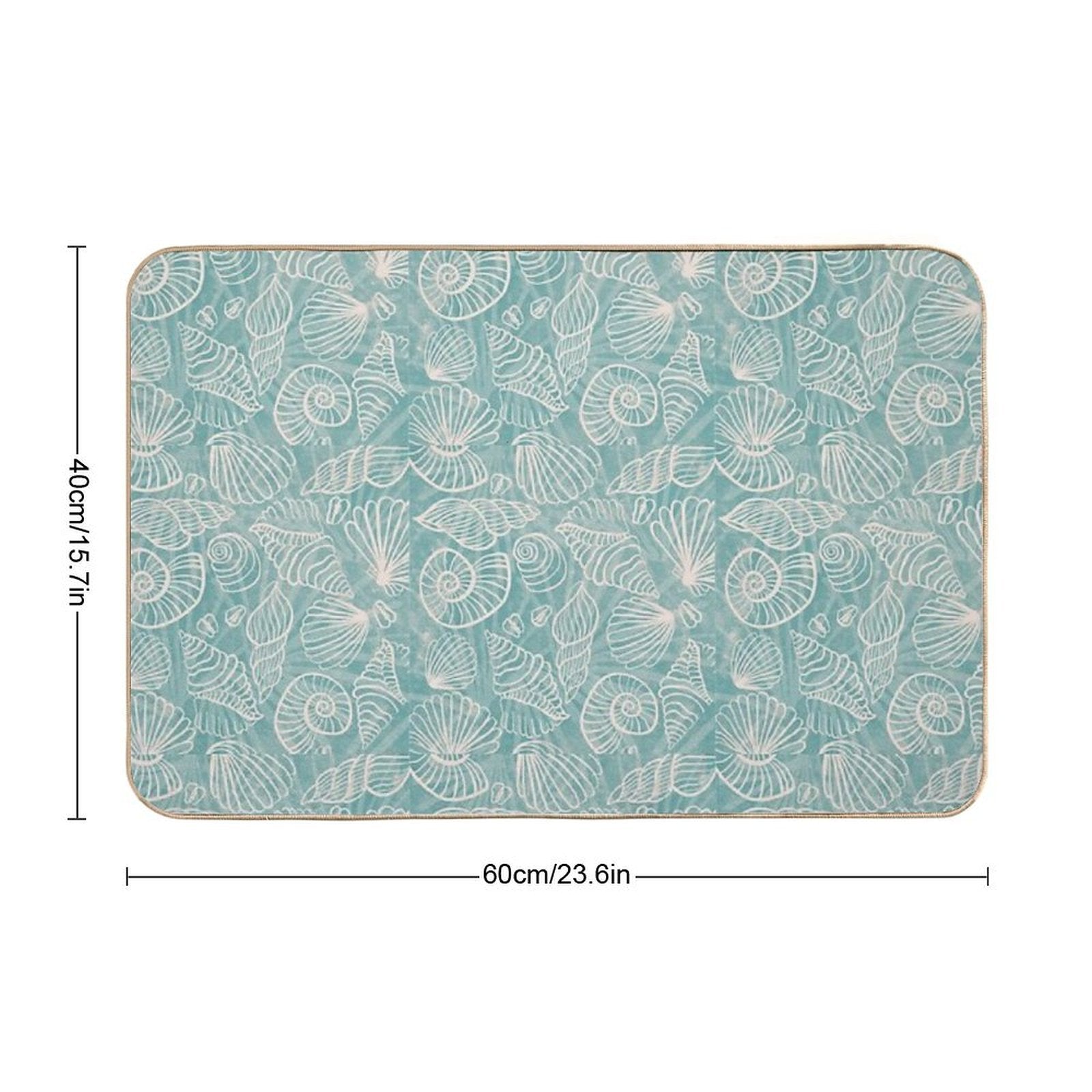 Summer Seashell - Blue Vintage Holiday Season - Relax  Repositionable Bath Mat