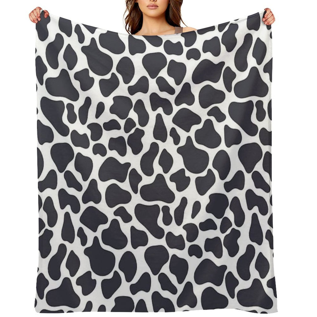 Simple Cow Like Pattern in Dark Slate Color Durable Throw Blanket