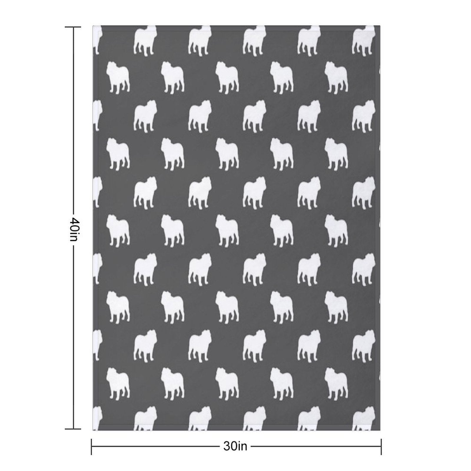 Bulldog Silhouette(s) Premium Throw Blanket