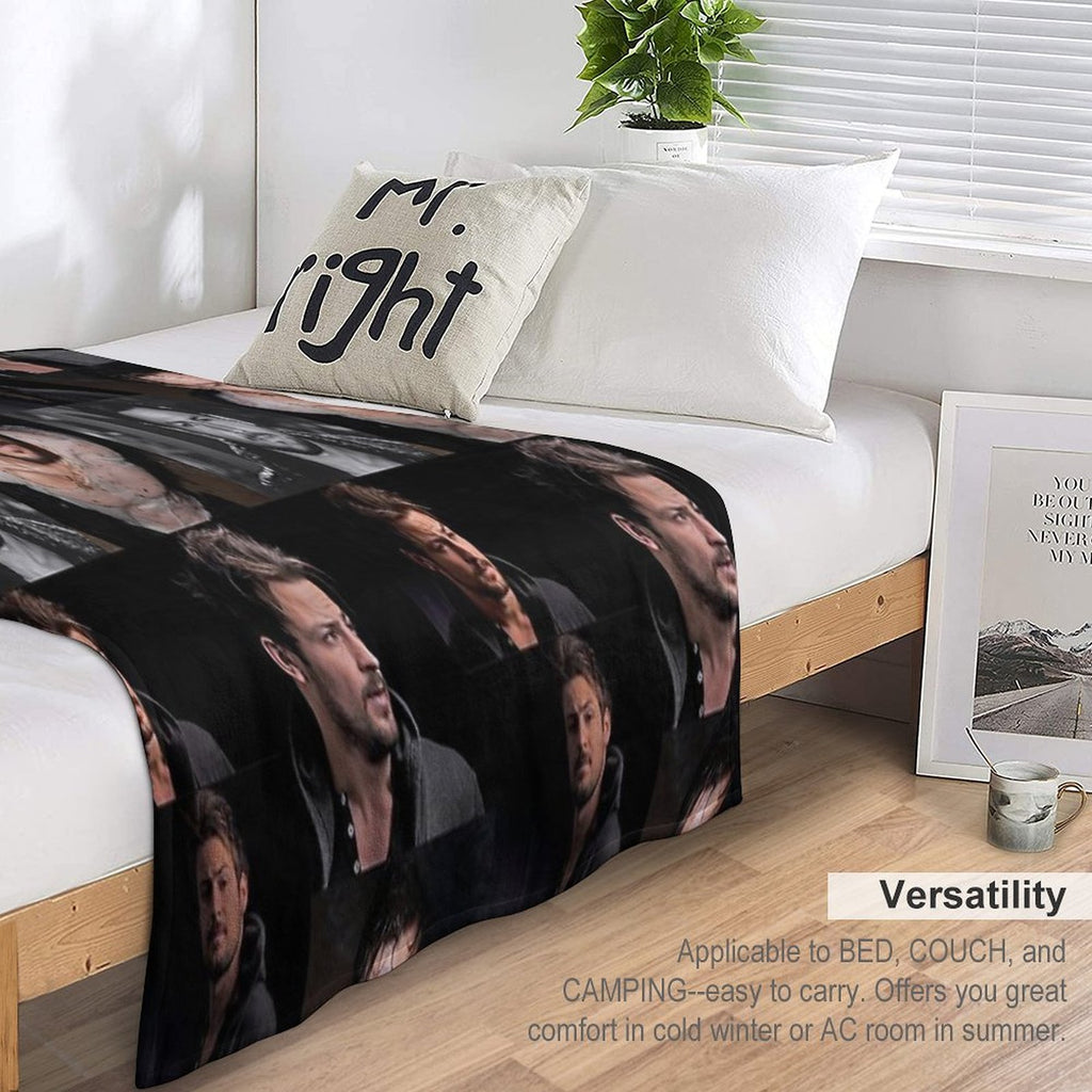 Tyler Hynes Collage Travel-friendly Throw Blanket