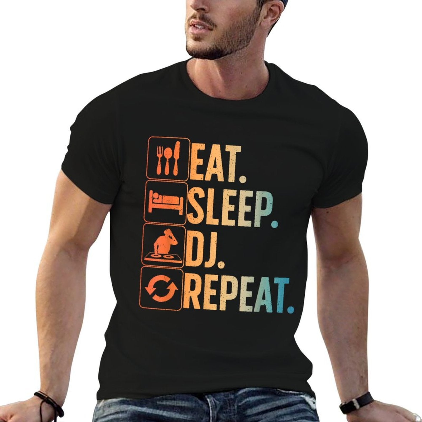 Cool DJ Art For Men Women Disc Jockey Music Producer EDM DJ  Vintage-inspired T-Shirt