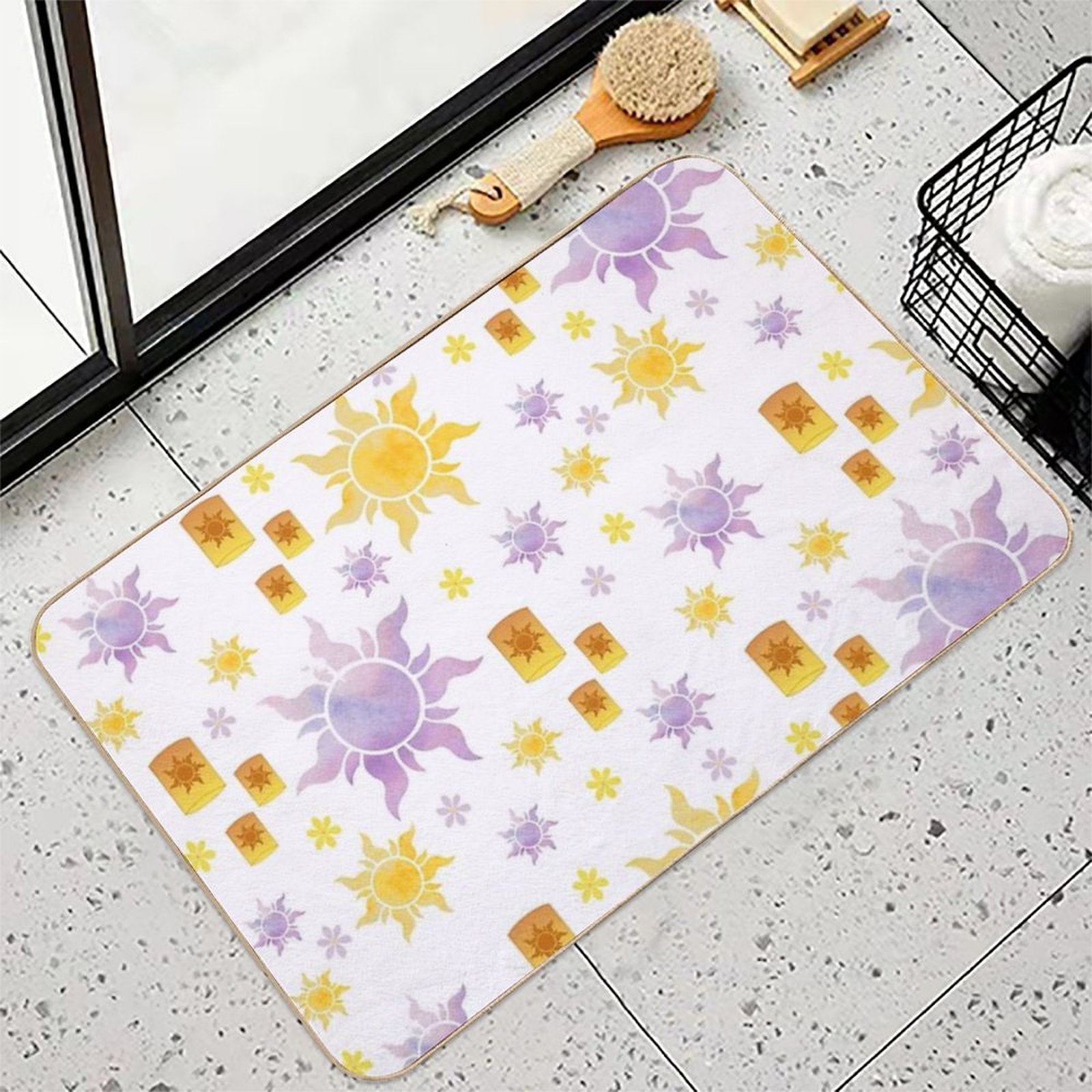 Tangled Sun Pattern  Anti-Trip Bath Mat