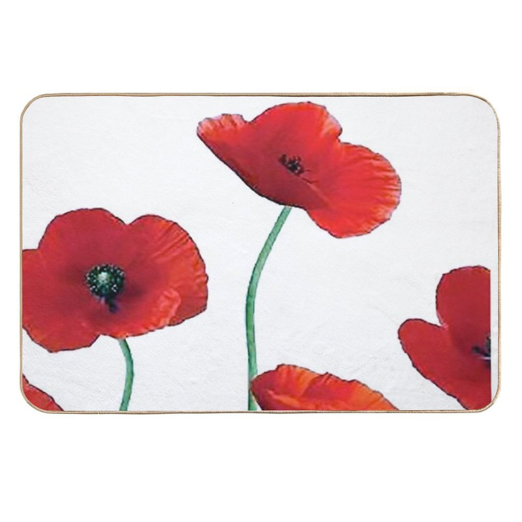 Poppies  Fade-Resistant Bath Mat