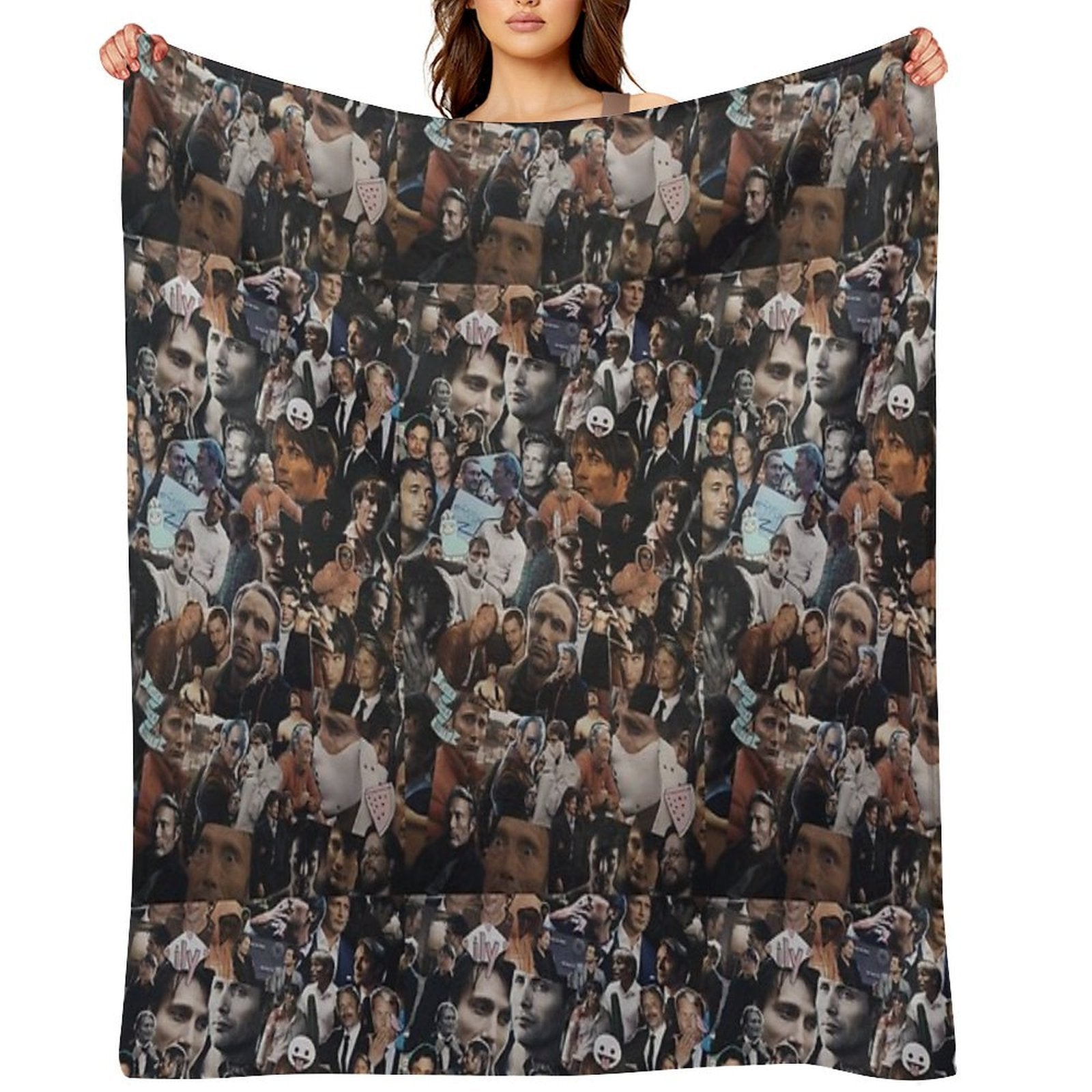 Mads Mikkelsen Collage Compact Throw Blanket
