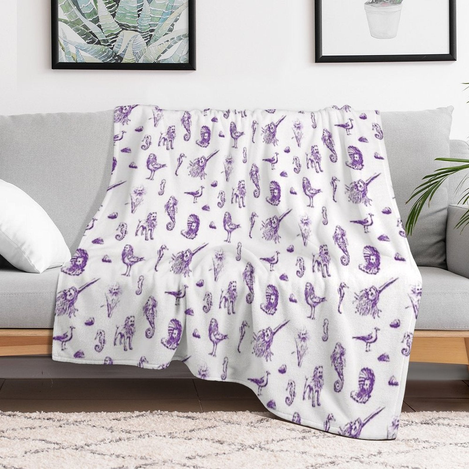 Rent-Free Blackbeard Sketches - Purple Lightweight Throw Blanket