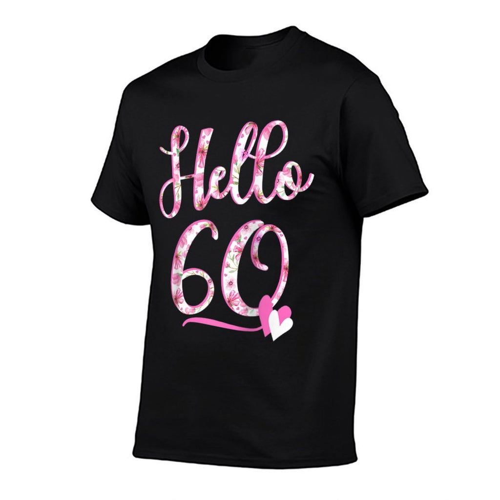 Hello Sixty 60 Years Old 60th Birthday Women's Gifts Flowers Raglan Baseball  Tagless Design T-Shirt